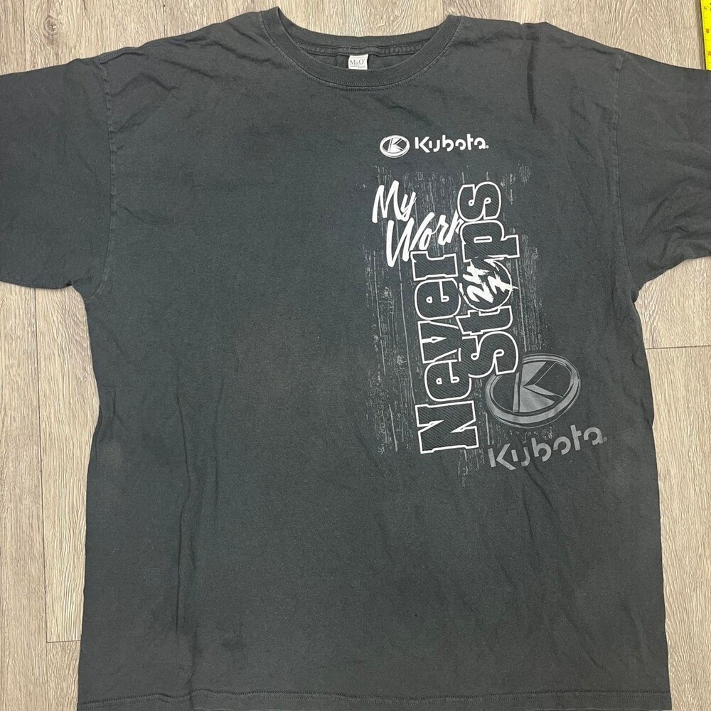 Kubota "My War Never Stops" cotton t-shirt white text  size XXL farming